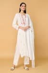 Buy_Samyukta Singhania_Off White Muslin Cotton Embroidered Resham Round Kurta With Pant _Online_at_Aza_Fashions