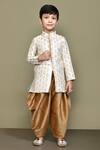 Buy_Samyukta Singhania_Cream Silk Embroidery Fleur Motif Kurta With Patiala Pant _at_Aza_Fashions