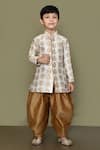 Buy_Petite Pomme_Cream Denim, Silk Embroidery Spade Bloom Motif Kurta With Patiala Pant _at_Aza_Fashions