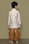 Shop_Petite Pomme_Cream Denim, Silk Embroidery Spade Bloom Motif Kurta With Patiala Pant _at_Aza_Fashions