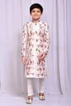Buy_Samyukta Singhania_White Silk Floral Vine Embroidered Sherwani _at_Aza_Fashions