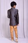 Shop_Petite Pomme_Blue Jacquard Asymmetric Woven Sherwani _at_Aza_Fashions