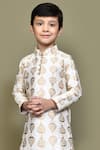Buy_Petite Pomme_White Silk Embroidery Paisley Pattern Kurta Set _Online_at_Aza_Fashions