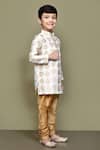 Shop_Petite Pomme_White Silk Embroidery Paisley Pattern Kurta Set _Online_at_Aza_Fashions