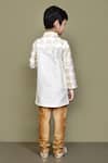Shop_Samyukta Singhania_White Silk Embroidery Paisley Pattern Kurta _at_Aza_Fashions