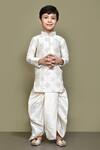 Buy_Petite Pomme_White Silk Gota Patti, Embroidery Kurta And Dhoti Pant Set _at_Aza_Fashions