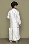 Shop_Petite Pomme_White Silk Gota Patti, Embroidery Kurta And Dhoti Pant Set _at_Aza_Fashions
