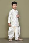 Buy_Petite Pomme_White Silk Gota Patti, Embroidery Kurta And Dhoti Pant Set _Online_at_Aza_Fashions
