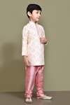 Samyukta Singhania_Cream Dupion Art Silk Embroidery Thread Bouquet Kurta _at_Aza_Fashions