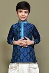 Buy_Samyukta Singhania_Blue Silk Embroidery Mughal Kurta Set _Online_at_Aza_Fashions