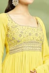 Shop_Enamour By Radha_Yellow Upada Silk Embroidered Zari Round Yoke Zardosi Anarkali Set _Online_at_Aza_Fashions