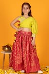 Buy_JILMIL DREAMWEAR_Magenta Cotton Woven Stripe Lehenga And Blouse Set _at_Aza_Fashions