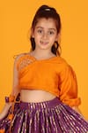 JILMIL DREAMWEAR_Purple Cotton Woven Linear Lehenga And Blouse Set _Online_at_Aza_Fashions