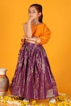 Buy_JILMIL DREAMWEAR_Purple Cotton Woven Linear Lehenga And Blouse Set _Online_at_Aza_Fashions