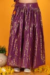 JILMIL DREAMWEAR_Purple Cotton Woven Linear Lehenga And Blouse Set _at_Aza_Fashions