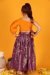 Shop_JILMIL DREAMWEAR_Purple Cotton Woven Linear Lehenga And Blouse Set _at_Aza_Fashions