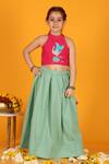 Buy_JILMIL DREAMWEAR_Green Cotton Embroidery Bird Lehenga And Blouse Set _at_Aza_Fashions