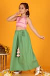 Buy_JILMIL DREAMWEAR_Green Cotton Embroidery Mirror Pleated Lehenga And Blouse Set _Online_at_Aza_Fashions