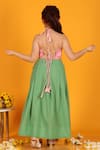 Shop_JILMIL DREAMWEAR_Green Cotton Embroidery Mirror Pleated Lehenga And Blouse Set _at_Aza_Fashions