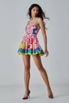 Buy_Saaksha & Kinni_Multi Color Habutai Printed Paisley Sweetheart Ballarina Dress_Online_at_Aza_Fashions