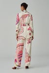 Shop_Saaksha & Kinni_Ivory Habutai Printed Paisley Lapel Collar Malaika Jacket_at_Aza_Fashions