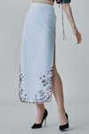 Saaksha & Kinni_White Poplin Hand Embroidered Mirror Morgan Hem Midi Skirt _Online_at_Aza_Fashions