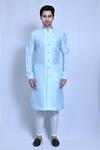 Buy_Arihant Rai Sinha_Blue Silk Solid Kurta With Pant _Online_at_Aza_Fashions