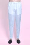 Arihant Rai Sinha_Purple Gingham Plain Kurta With Pant _Online_at_Aza_Fashions