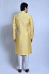 Shop_Aryavir Malhotra_Yellow Banglori Silk Plain Front Buttons Kurta With Pant _at_Aza_Fashions