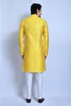 Shop_Aryavir Malhotra_Yellow Art Silk Fleur Damask Woven Kurta With Pant _at_Aza_Fashions