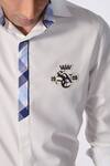Buy_S&N by Shantnu Nikhil_Off White Terylene Plain Placket Shirt_Online_at_Aza_Fashions