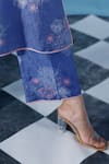 Buy_Chokhi Chorri_Blue Handwoven Silk Print Enchanted Bloom Round Alessa Kurta Pant Set _Online_at_Aza_Fashions