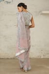 Shop_SAKSHAM & NEHARICKA_Pink Cotton Zari Hand Handwoven Saree With Unstitched Blouse Piece  _at_Aza_Fashions