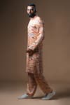 Buy_KHUSHBOO HARAN BORKAR_Coral Cupro Satin Printed Waves Kurta And Pant Co-ord Set _Online_at_Aza_Fashions