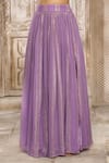 Buy_Rishi & Vibhuti x AZA_Purple Taffeta Embroidered Sequins Shimmer Slit Skirt Blouse Set _Online