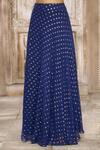 Buy_Rishi & Vibhuti x AZA_Blue Dotted Georgette Embroidered Mirror Polka Embellished Skirt Set _Online