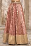 Buy_Rishi & Vibhuti x AZA_Pink Chanderi Embroidered Chevron Round Pattern Lehenga Set _Online