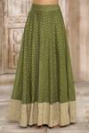 Buy_Rishi & Vibhuti x AZA_Green Dupion Woven Floral Plunged V Lehenga Set With Dupatta _Online