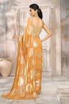 Rishi & Vibhuti x AZA_Yellow Georgette Flower Sweetheart Pattern Saree With Blouse _Online_at_Aza_Fashions