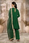 Rishi & Vibhuti x AZA_Green Crepe Embroidered Round Placed Anarkali Pant Set _Online_at_Aza_Fashions