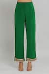Buy_Rishi & Vibhuti x AZA_Green Crepe Embroidered Round Placed Anarkali Pant Set _Online