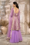 Rishi & Vibhuti x AZA_Purple Georgette Woven Floral U Neck Pattern Anarkali With Dupatta _Online_at_Aza_Fashions