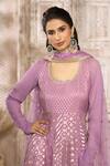 Shop_Rishi & Vibhuti x AZA_Purple Georgette Woven Floral U Neck Pattern Anarkali With Dupatta _at_Aza_Fashions