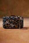 Buy_Anita Dongre_Black Zari Thread Pichhwai Floral Hand Painted Clutch_at_Aza_Fashions