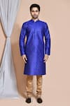 Shop_Arihant Rai Sinha_Blue , Satin Sequins, Embroidery Kurta Set _Online_at_Aza_Fashions
