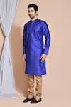 Arihant Rai Sinha_Blue , Satin Sequins, Embroidery Kurta Set _at_Aza_Fashions