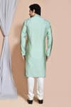 Shop_Aryavir Malhotra_Green Kurta Art Silk Woven Bouquet Set _at_Aza_Fashions