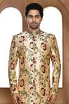 Buy_Aryavir Malhotra_Multi Color Sherwani Art Silk Embroidery Resham Floral With Churidar _Online_at_Aza_Fashions