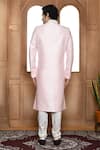 Shop_Aryavir Malhotra_Pink Sherwani Art Silk Woven Mandala Square Pattern Straight With Churidar_at_Aza_Fashions