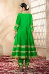 Buy_Preeti S Kapoor x AZA_Green Anarkali And Salwar Dupion Embroidered Flower Keyhole Gota Set 